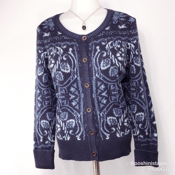 Peruvian Connection Sweaters - Peruvian Connection Blue Cardigan